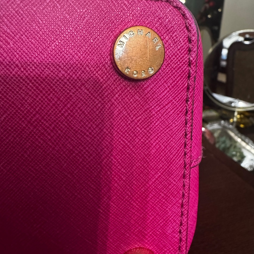 Michael Kors Fuchsia Saffiano Leather Satchel - Picture 5 of 9
